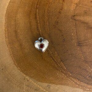 James Avery Keepsake Heart Birthstone Charm, Sterling Silver &  Garnet